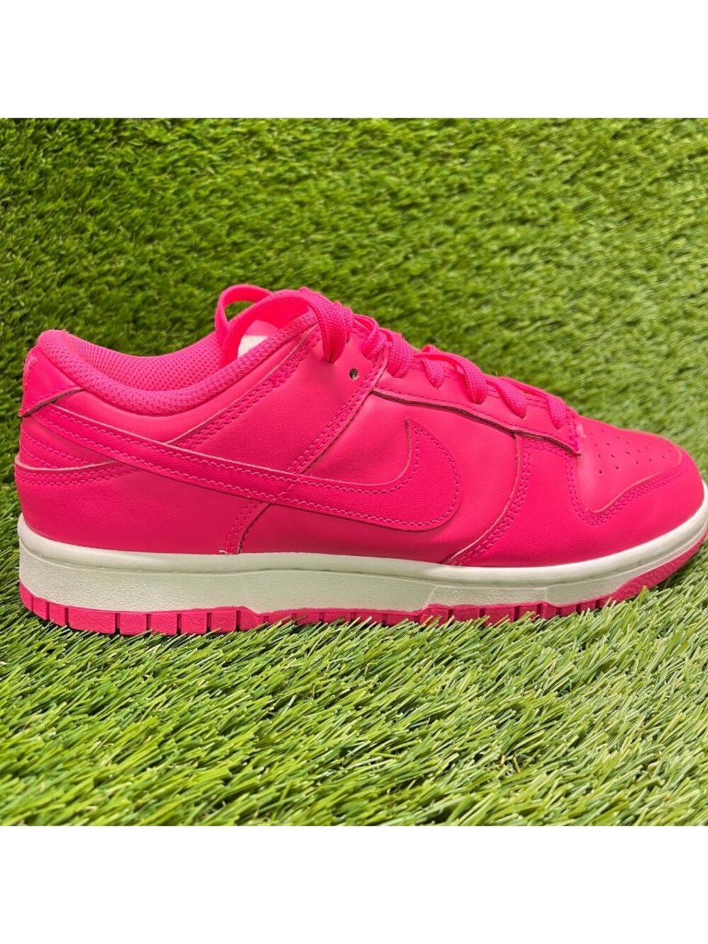 Nike Dunk Low Womens Size 8.5 Pink White Athletic Walking Leather Shoes Sneakers - Picture 1 of 10